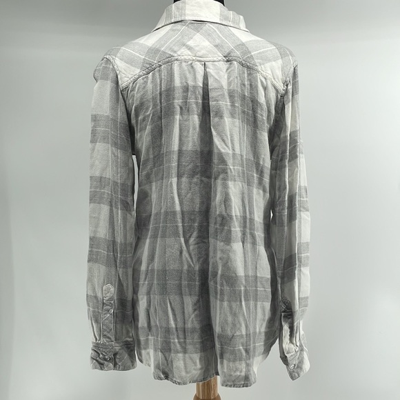 Rails hunter grey plaid button down shirt flannel soft cozy cabin top sz sm - Picture 9 of 11